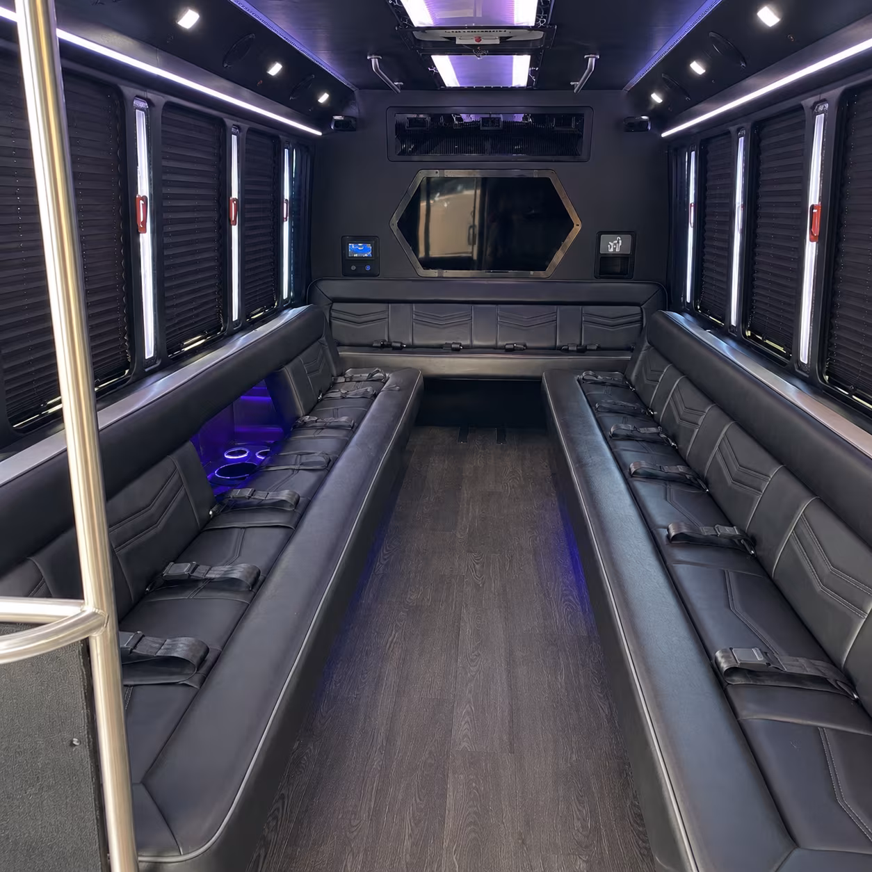 ankeny 18 passenger party bus interior