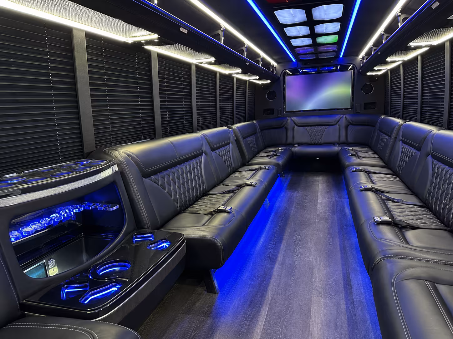 ankeny 20 passenger party bus inside