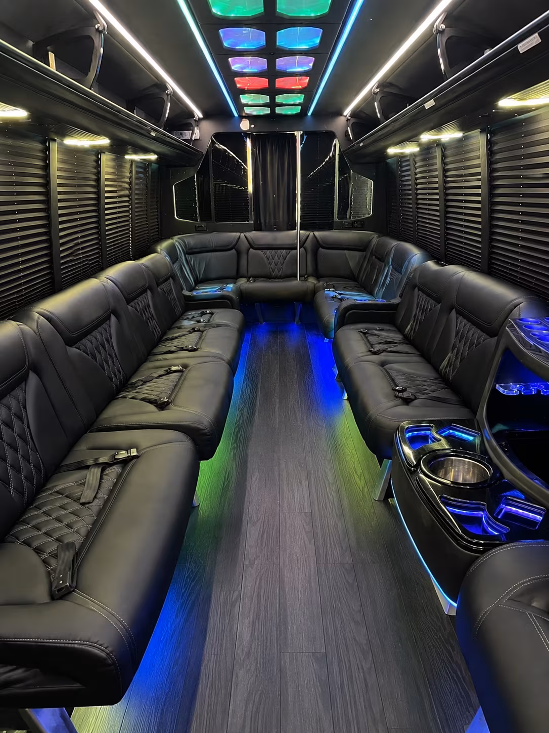 ankeny 20 passenger party bus interior