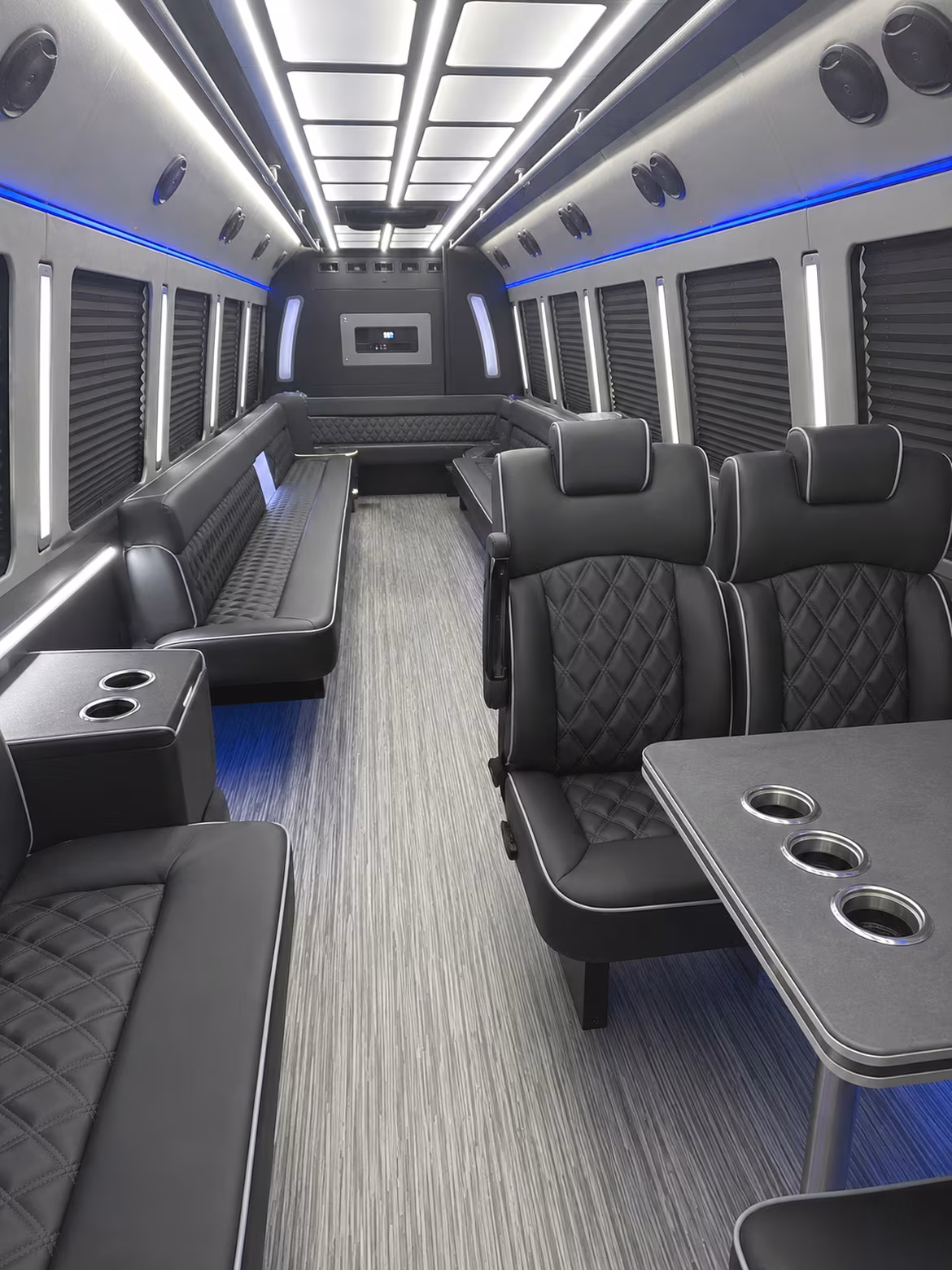 ankeny 25 passenger party bus inside