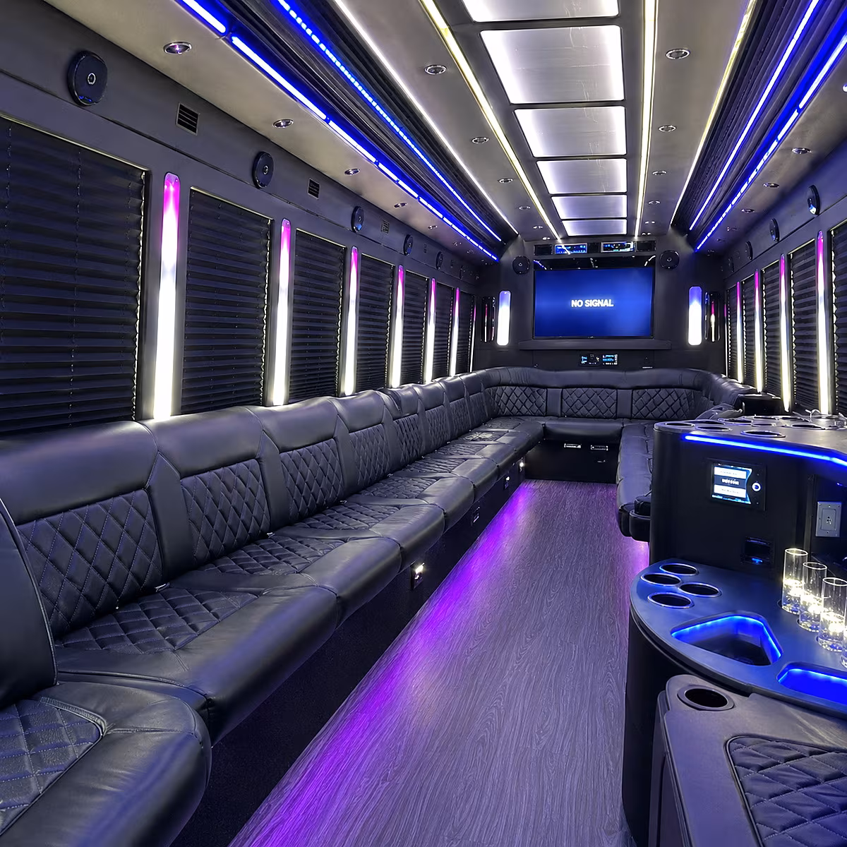 ankeny 30 passenger party bus inside