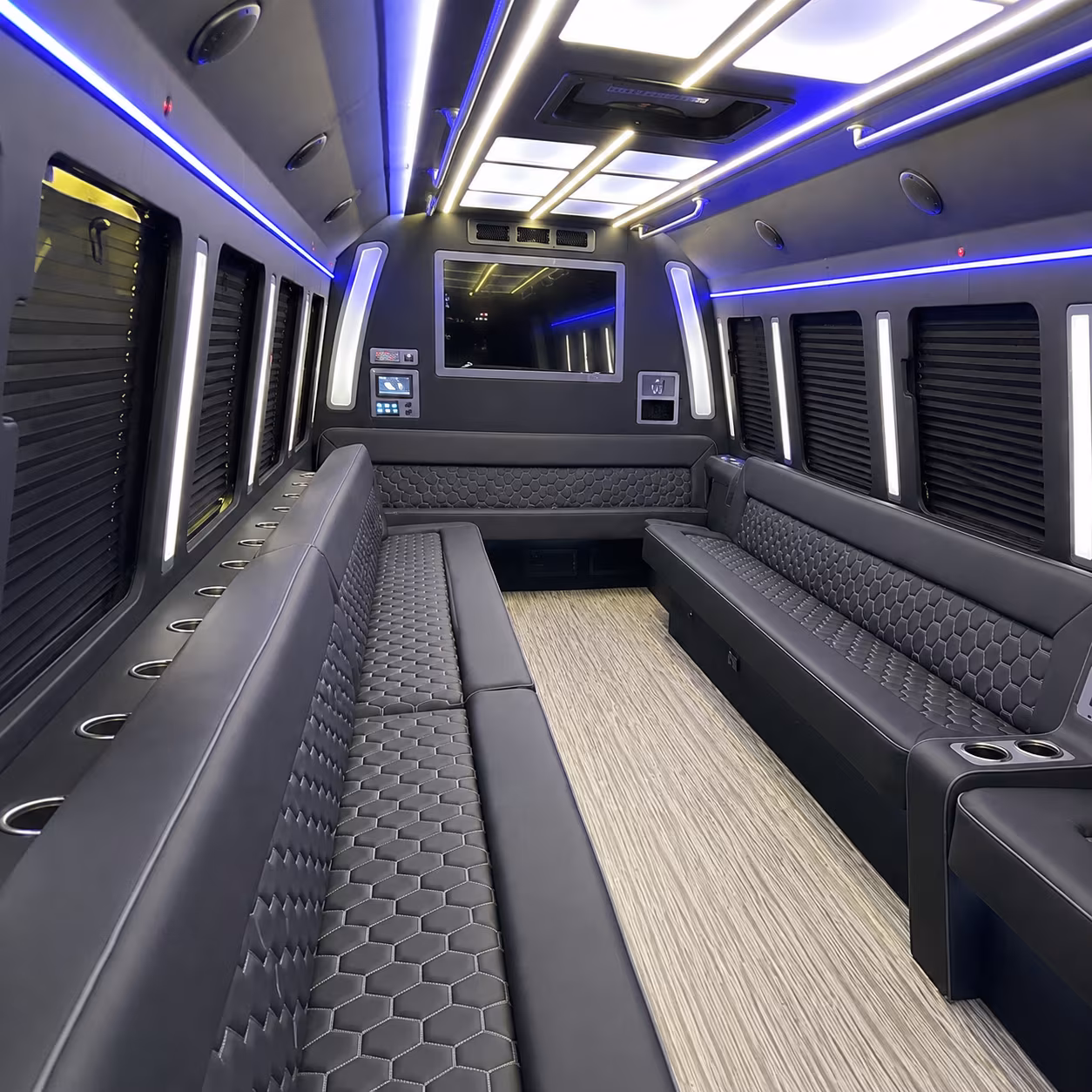 ankeny 40 passenger party bus inside